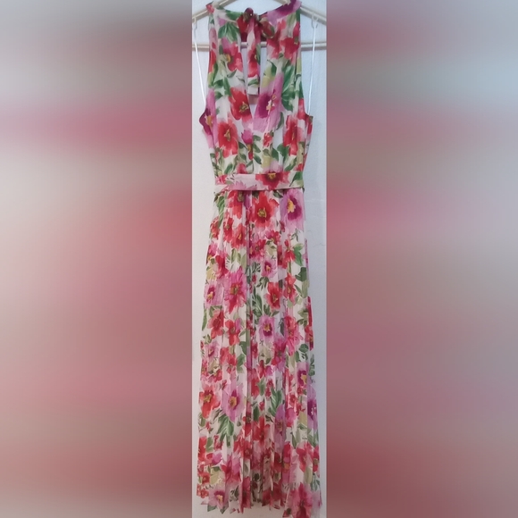 Emma & Michelle Dress Size Sm Long Chiffon Floral Halter Top Gorgeous Goddess - Picture 2 of 7